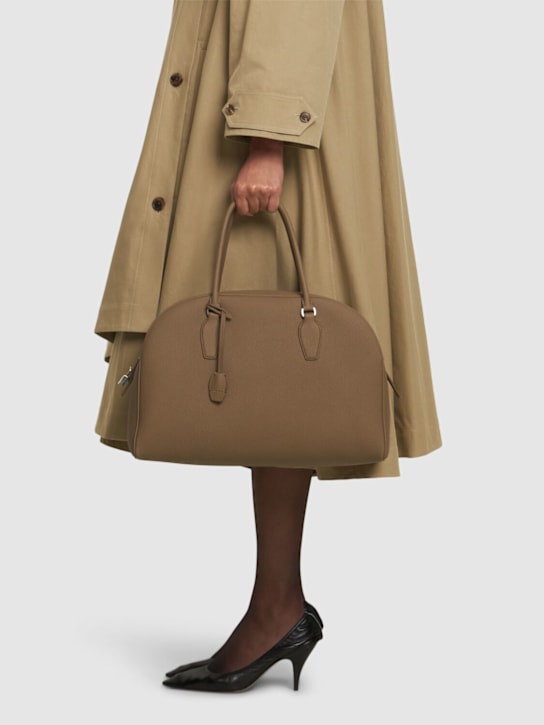 The Row: 15.75 India matte hammered leather bag - Smoked Taupe An - women_1 | Luisa Via Roma