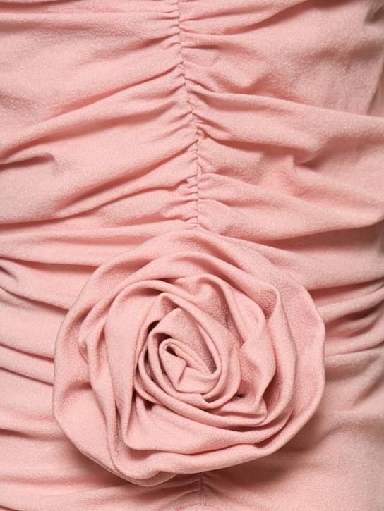 Magda Butrym: Jersey one shoulder draped top w/ rose - Pink - women_4 | Luisa Via Roma