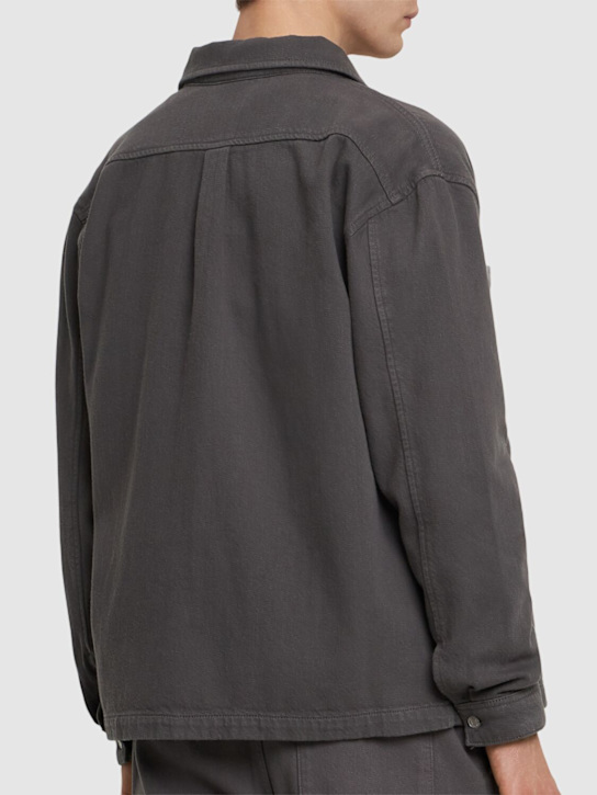 Frame: Textured terry relaxed shirt - Slate Gray - men_2 | Luisa Via Roma