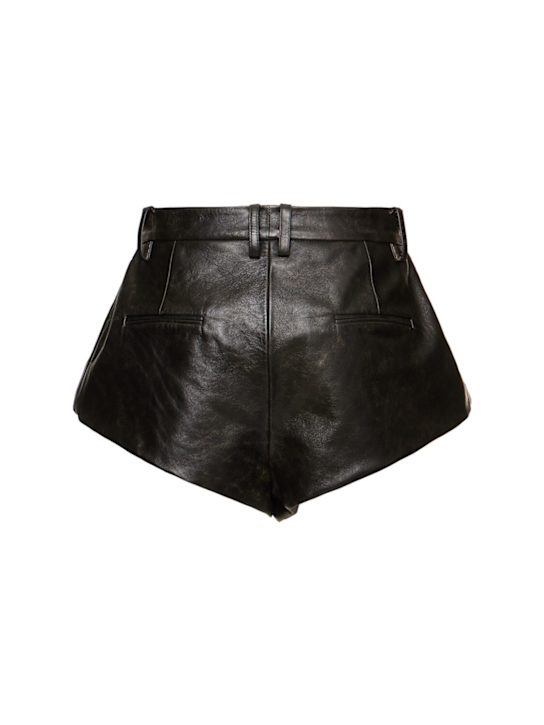 Magda Butrym: Leather shorts - Black - women_3 | Luisa Via Roma