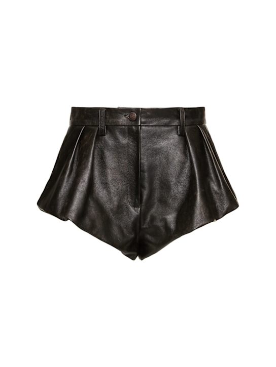 Magda Butrym: Leather shorts - Black - women_0 | Luisa Via Roma