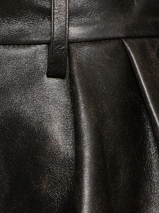 Magda Butrym: Leather shorts - Black - women_4 | Luisa Via Roma
