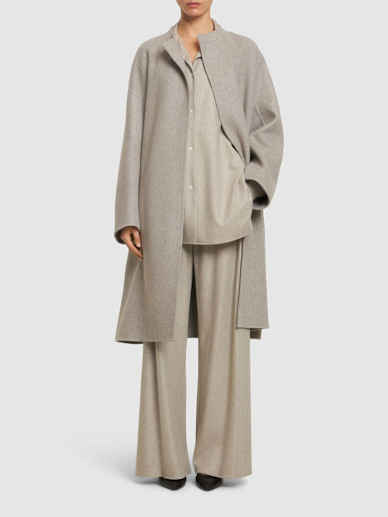 The Row: Ilde long cashmere coat - Light Beige - women_1 | Luisa Via Roma