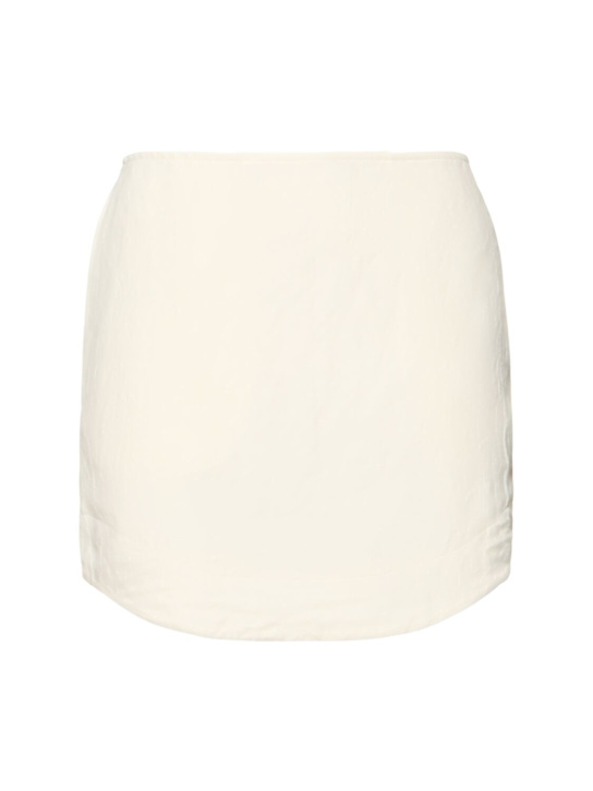 JW Anderson: Curved hem viscose & linen mini skirt - White - women_0 | Luisa Via Roma