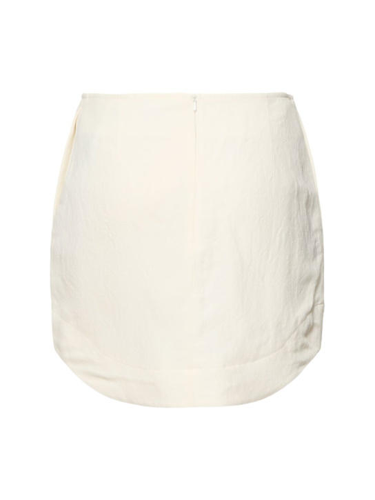 JW Anderson: Curved hem viscose & linen mini skirt - White - women_3 | Luisa Via Roma