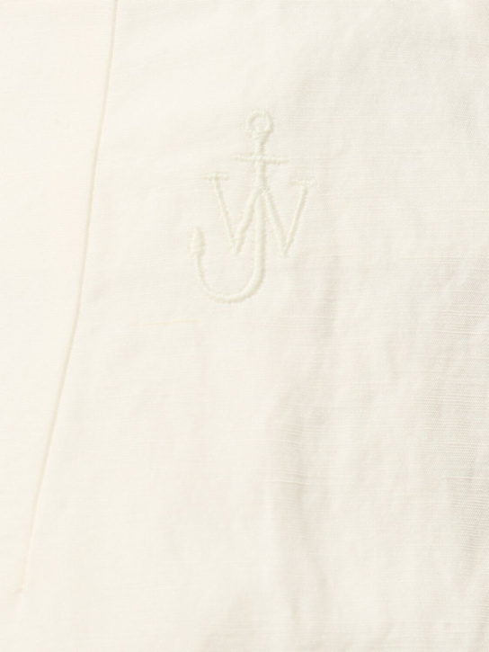 JW Anderson: Curved hem viscose & linen mini skirt - White - women_4 | Luisa Via Roma
