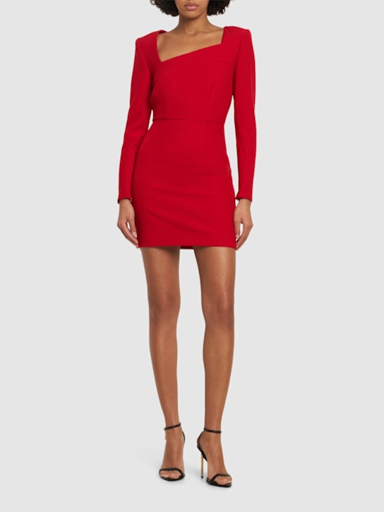 Roland Mouret: Long sleeve crepe mini dress - Red - women_1 | Luisa Via Roma
