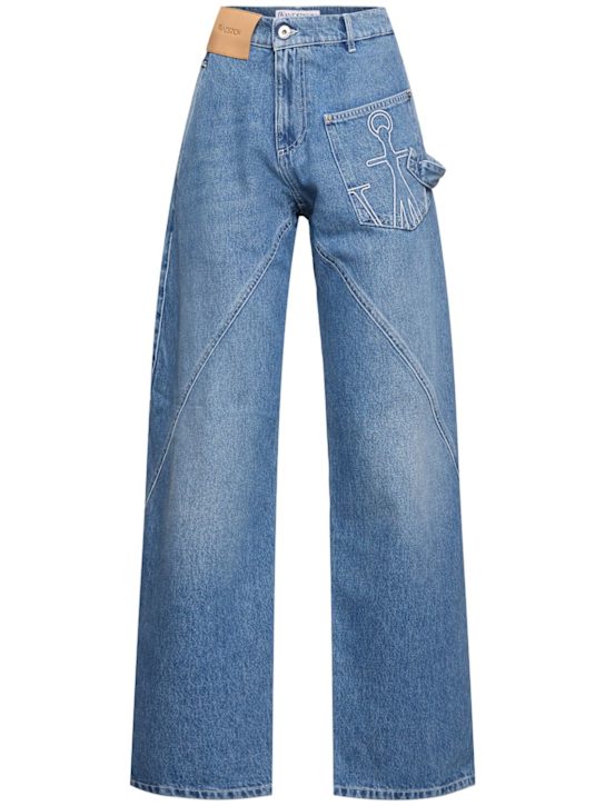 JW Anderson: Twisted midrise workwear boyfriend jeans - women_0 | Luisa Via Roma