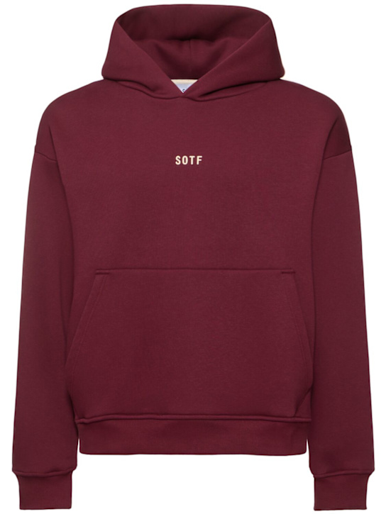 SOTF: Cotton blend hoodie - Bordeaux - men_0 | Luisa Via Roma