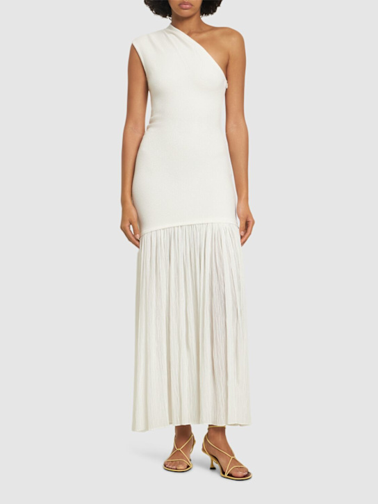 Proenza Schouler: Cora pleated crepe chiffon long dress - Ivory - women_1 | Luisa Via Roma