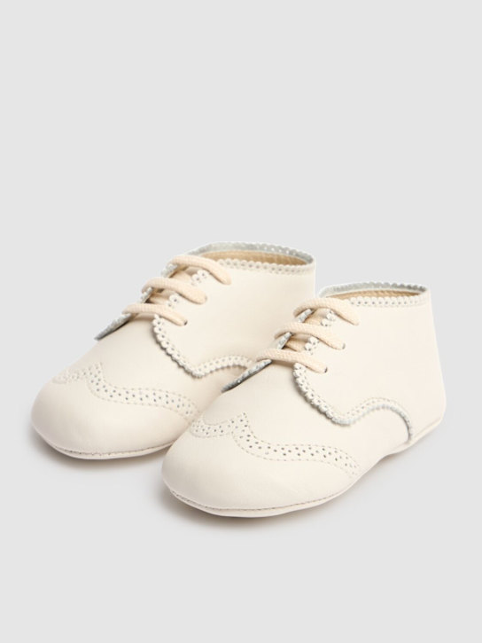 Bonpoint: レザーベビーシューズ - ベージュ - kids-boys_1 | Luisa Via Roma