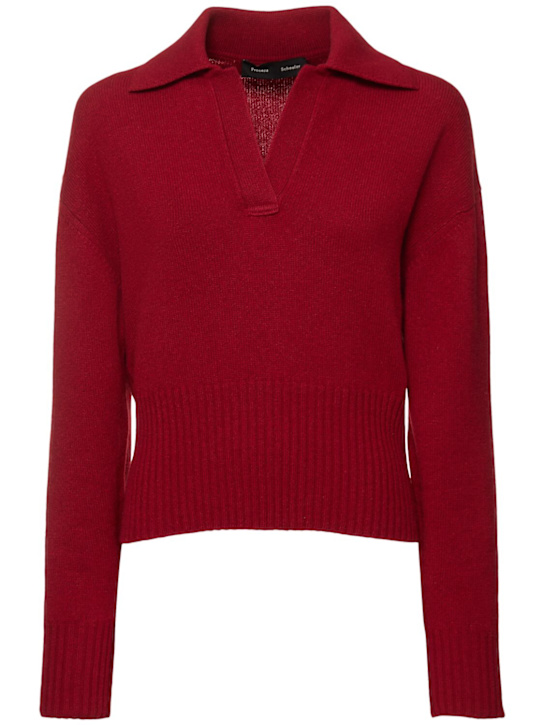 Proenza Schouler: Jeanne cashmere polo sweater - Red - women_0 | Luisa Via Roma