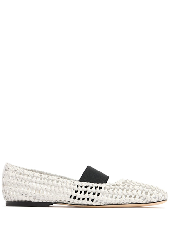 MSGM: 10mm Leather mesh ballerinas - White - women_0 | Luisa Via Roma