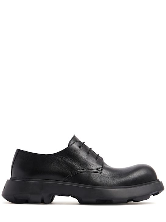 Acne Studios: Berby Stars leather derby lace-up shoes - men_0 | Luisa Via Roma