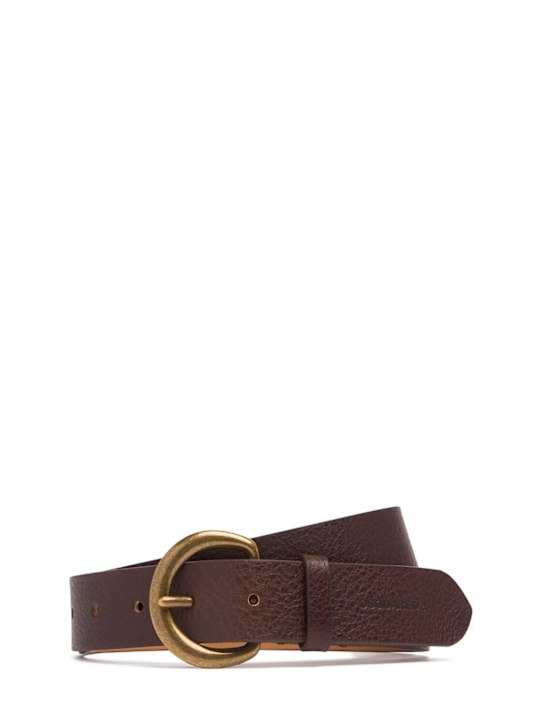 Dsquared2: 2cm Canadian Girl leather buckle belt - Brown - women_0 | Luisa Via Roma