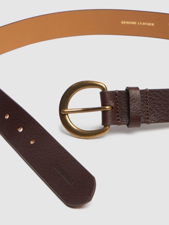 Dsquared2: 2cm Canadian Girl leather buckle belt - Brown - women_2 | Luisa Via Roma