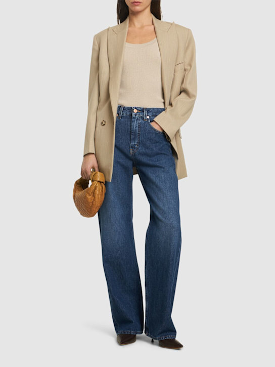 Bite Studios: Ease mid rise boyfriend jeans - Mid Blue - women_1 | Luisa Via Roma