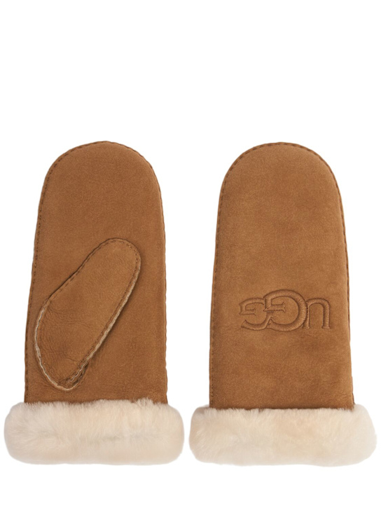 Ugg: Logo embroidered mittens - women_0 | Luisa Via Roma