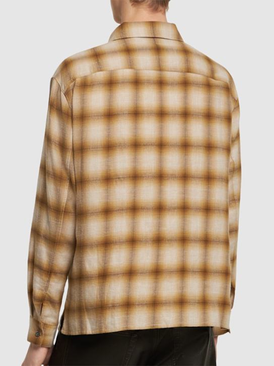 Frame: Lightweight plaid shirt - Tan Plaid - men_2 | Luisa Via Roma
