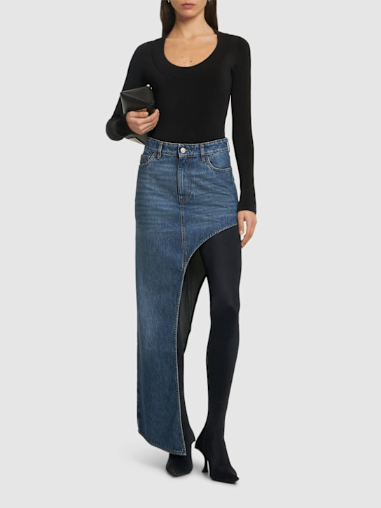 Coperni: Asymmetric denim skirt - women_1 | Luisa Via Roma