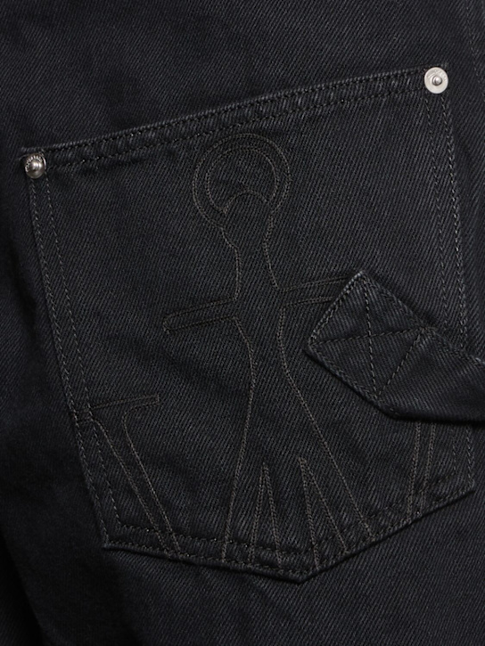 JW Anderson: Twisted midrise workwear boyfriend jeans - Black - women_4 | Luisa Via Roma