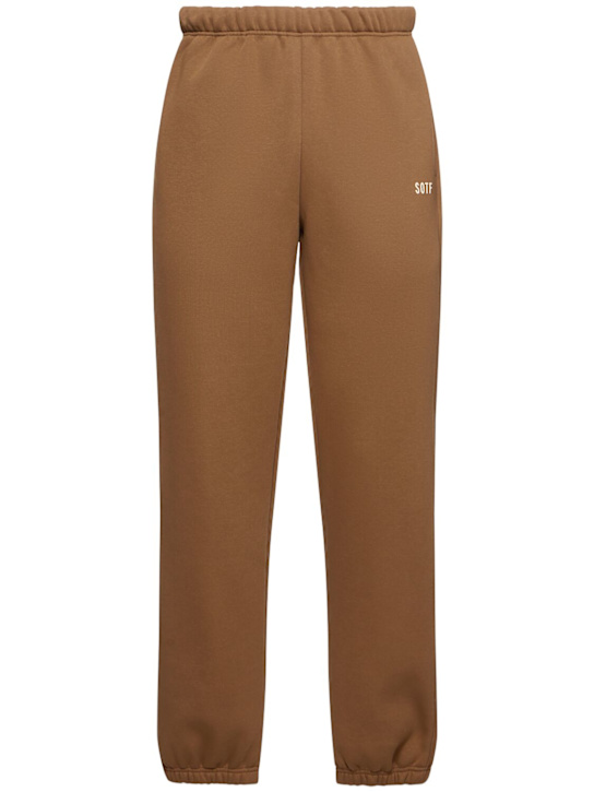 SOTF: コットンブレンド エラスティックカフ スウェットパンツ - ブラウン - men_0 | Luisa Via Roma
