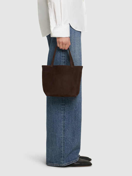 The Row: Small Park nubuck leather bag - Dark Mocha - women_2 | Luisa Via Roma
