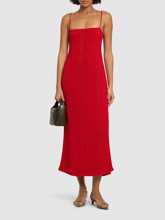 Proenza Schouler: Suki viscose blend knit long dress - Red - women_1 | Luisa Via Roma