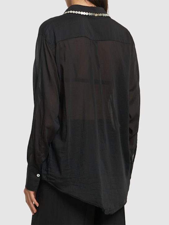Forte_forte: Embroidered voile bohemian shirt - Black - women_2 | Luisa Via Roma