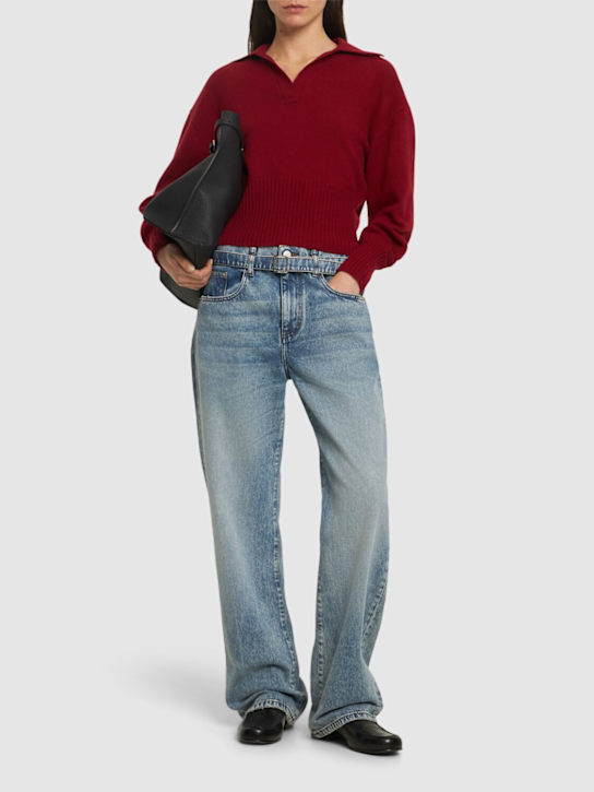 Proenza Schouler: Jeanne cashmere polo sweater - Red - women_1 | Luisa Via Roma