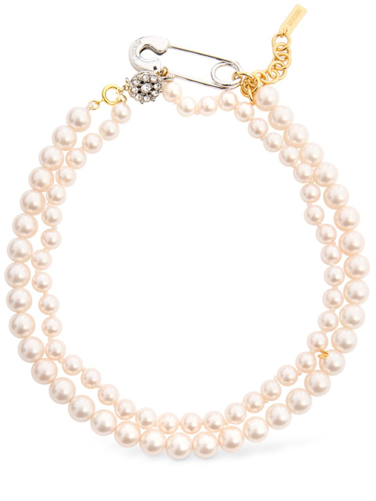 Moschino: Faux pearl collar necklace - women_0 | Luisa Via Roma