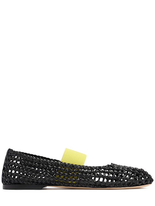 MSGM: 10mm Leather mesh ballerinas - women_0 | Luisa Via Roma