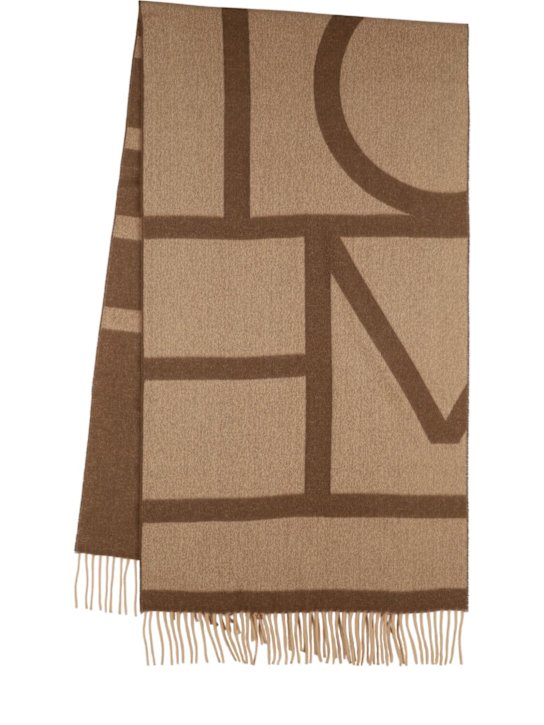 Toteme: Monogram jacquard wool scarf - women_0 | Luisa Via Roma