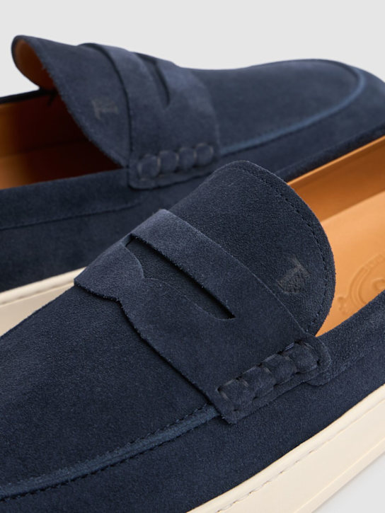 Tod's: Suede loafers - Galassia - men_3 | Luisa Via Roma