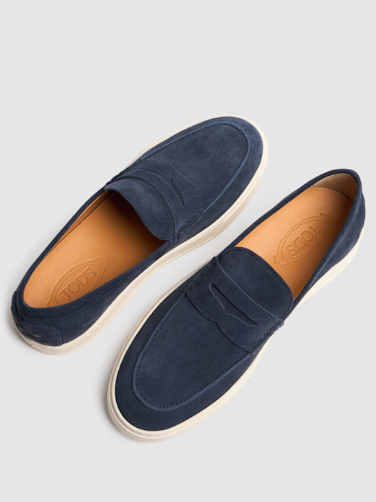 Tod's: Suede loafers - Galassia - men_2 | Luisa Via Roma