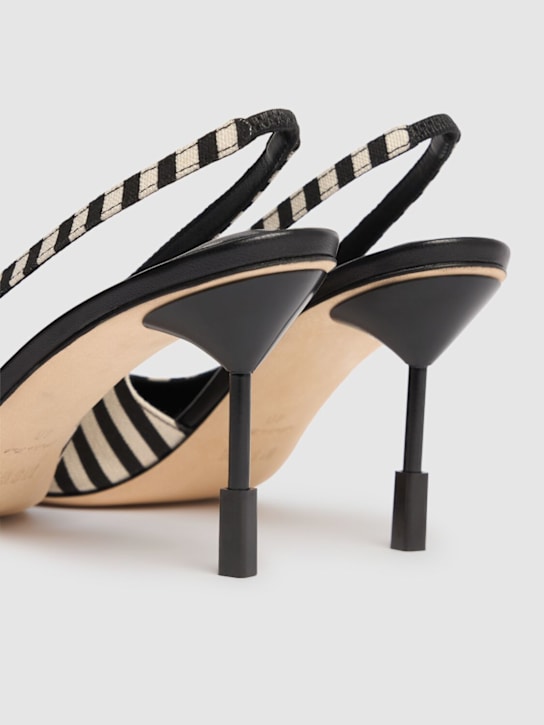 MSGM: 75mm Canvas slingbacks - Black/White - women_4 | Luisa Via Roma