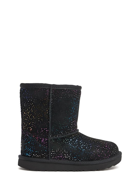 Ugg: Classic II Shimmer Sky shearling boots - Black - kids-girls_0 | Luisa Via Roma