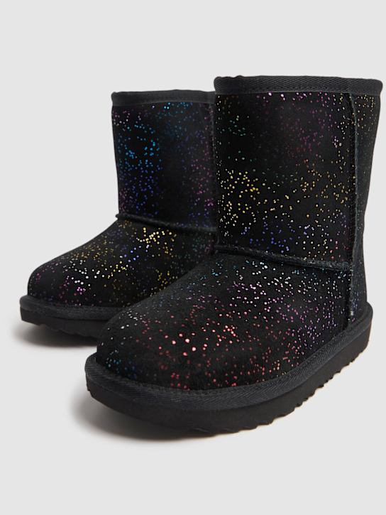 Ugg: Classic II Shimmer Sky shearling boots - Black - kids-girls_1 | Luisa Via Roma