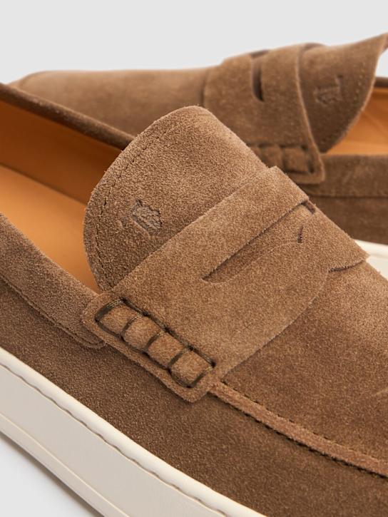 Tod's: Suede loafers - men_3 | Luisa Via Roma
