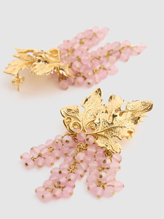 Peracas: Adile pendant earrings - Gold/Pink - women_2 | Luisa Via Roma