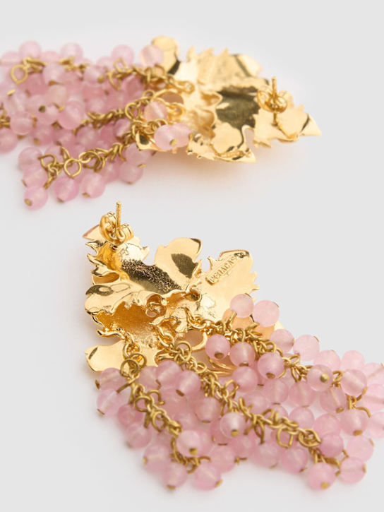 Peracas: Adile pendant earrings - Gold/Pink - women_3 | Luisa Via Roma