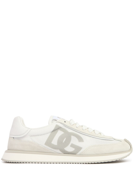 Dolce&Gabbana: Aria DG suede & textile running sneakers - women_0 | Luisa Via Roma