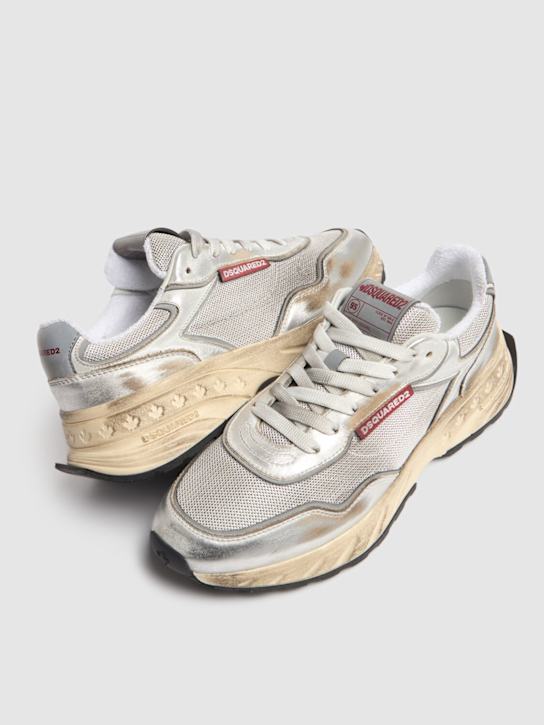 Dsquared2: Sprinter leather sneakers - White/Multi - women_3 | Luisa Via Roma