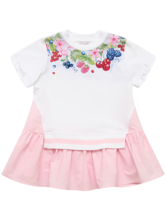 Monnalisa: ストレッチコットンワンピース - ピンク - kids-girls_0 | Luisa Via Roma