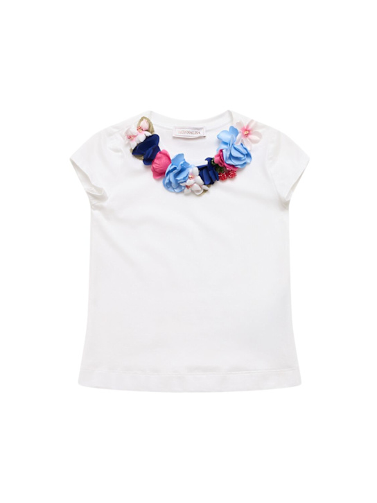 Monnalisa: T-shirt in jersey stampata - Bianco - kids-girls_0 | Luisa Via Roma