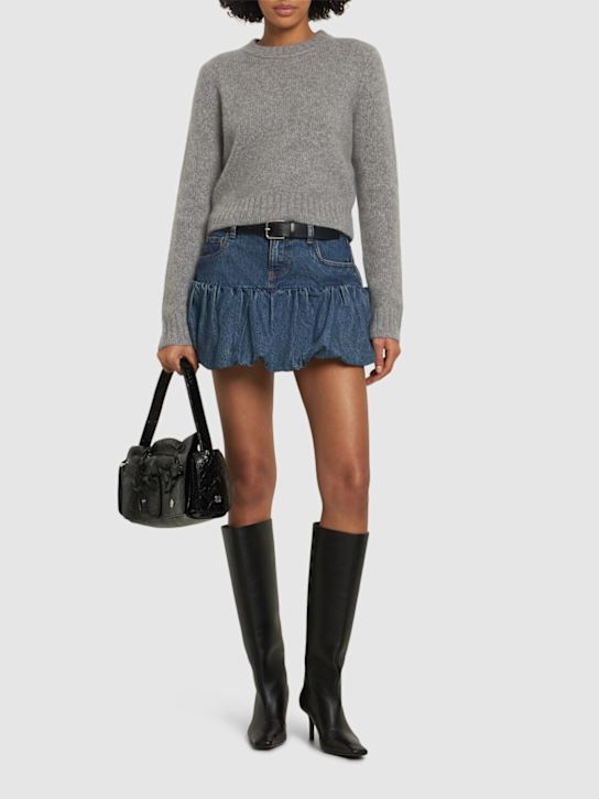 Coperni: Puff hem denim mini skirt - women_1 | Luisa Via Roma