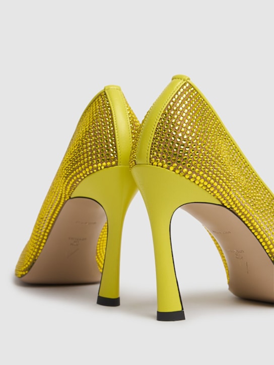 The Attico: 95mm Juno mesh & crystal pumps - Yellow - women_4 | Luisa Via Roma