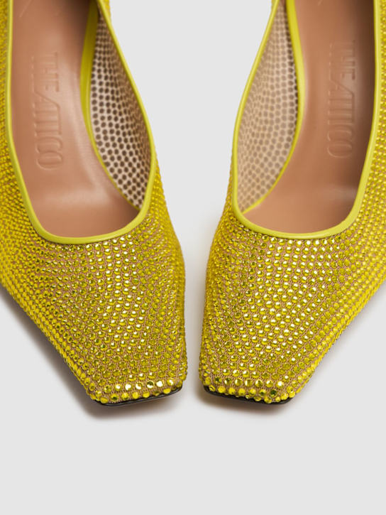 The Attico: 95mm Juno mesh & crystal pumps - Yellow - women_3 | Luisa Via Roma