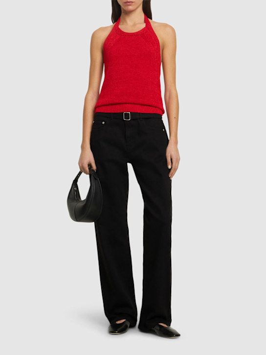 Proenza Schouler: Leona viscose blend knit halter top - Red - women_1 | Luisa Via Roma