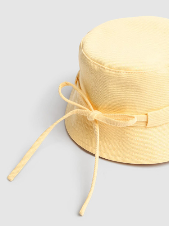 Jacquemus: Le bob gadjo cotton bucket hat - Yellow - men_2 | Luisa Via Roma